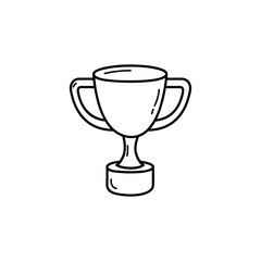 Isolated Trophy Line Art with Transparent Background Symbolizing Achievement and Success for Graphic Design and Iconography Projects