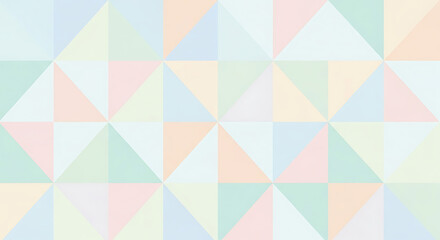 Abstract geometric pattern featuring pastel-colored triangles arranged in a repeating tessellated design.