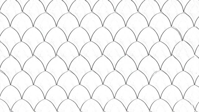 Fish scale pattern in black ink on white background