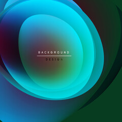 Abstract gradient layers create flowing circular design. Vivid teal, green, purple hues blend seamlessly. Modern aesthetic.