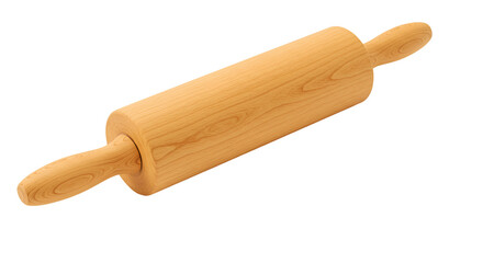 Classic Wooden Rolling Pin on a Warm Light Brown Surface