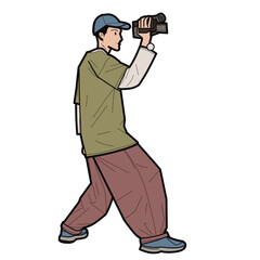 Fashion Character Vector Illustration with Modern Outfit and Accessories