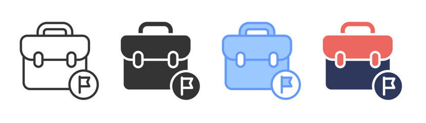 Career icon set multiple style collection