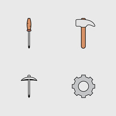Mechanic Tool bundle icon pack symbols  Logo