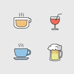 Glass Drink icon pack symbols Coffee Beer Logo