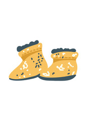 vector illustration cozy yellow baby boots