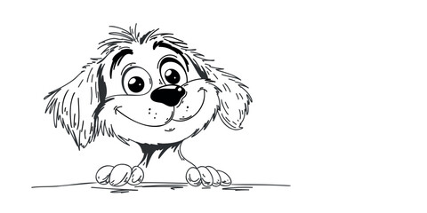 vector illustration playful hand drawn dog