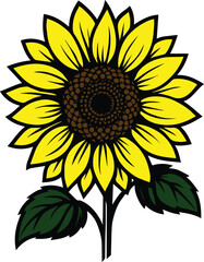 Sunflower | Rustic Floral Yellow Bloom Flower CutFile | Summer Flower | Boho Farmhouse flower design