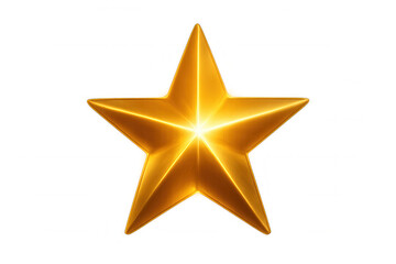 Obraz premium Golden star symbol representing excellence, achievement, success, quality, rating, premium, winning, ranking on transparent background