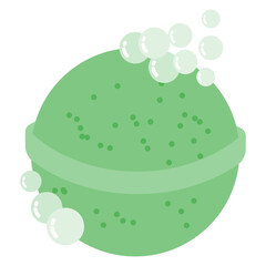 vector illustration of a green bath fizz