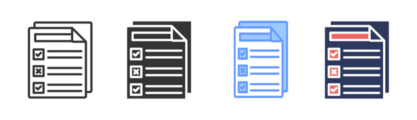 Survey icon set multiple style collection