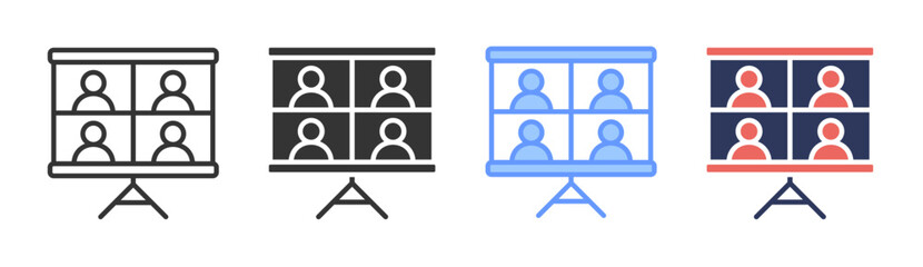 Training icon set multiple style collection