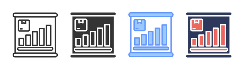 Marketing icon set multiple style collection