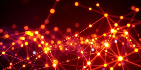 Abstract glowing nodes and lines forming a complex digital network,  futuristic,  pulse