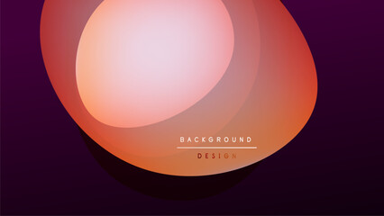 Abstract design features layered orange shapes over dark background. Gradient colors create soft visual effect. Minimalist composition.