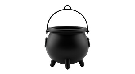 Shiny Black Cauldron with Handle and Three Legs for Halloween