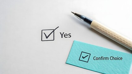 Single checked box with Yes confirmation symbol