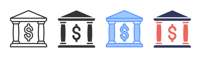 Capital icon set multiple style collection