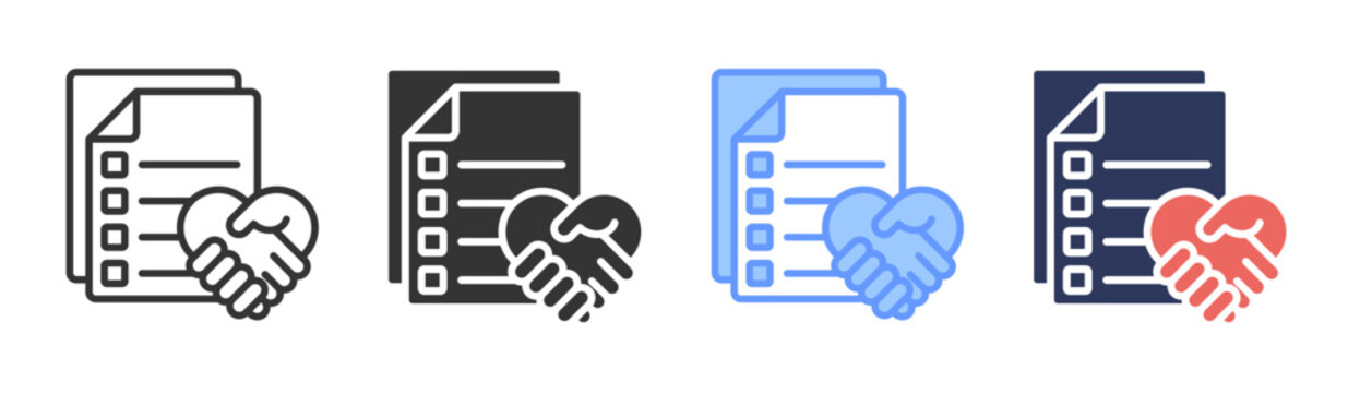 Negotiation icon set multiple style collection