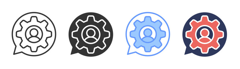 Management icon set multiple style collection