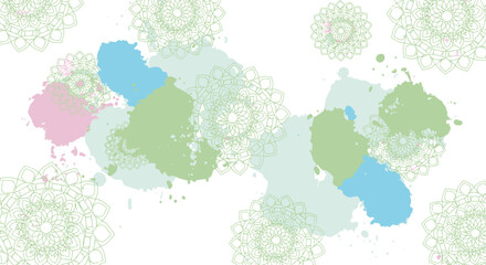 Pastel Splashes and Ornamental Elements create a serene and visually appealing design