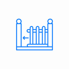 gates closing icon sign vector