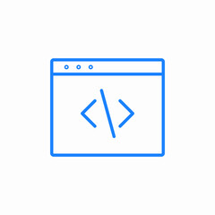 html tags and code writing for web development icon sign vector