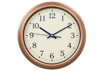 Classic round wall clock isolated on transparent background, time management PNG