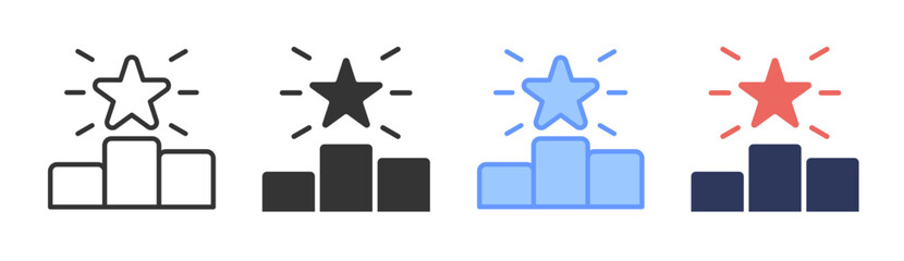 Fototapeta premium Leardership icon set multiple style collection