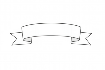 Blank white ribbon banner vector art presenting a scroll design element isolated on transparent background