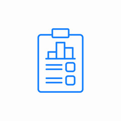 notebook or tablet with bar chart and checkmarks icon sign vector