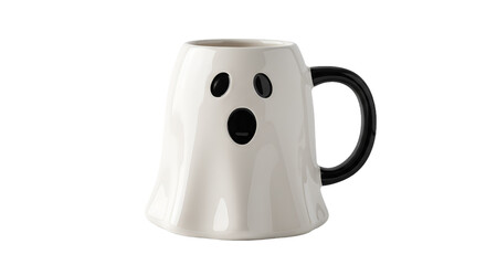 Spooky Ghost shaped Ceramic Mug with Black Handle