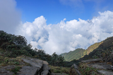 clouds over the mountains
