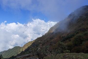 Fototapeta premium clouds over the mountains