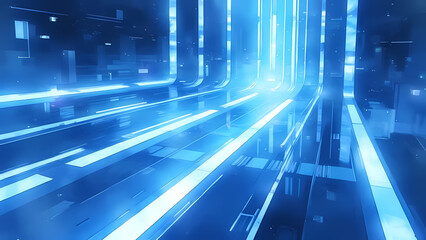 Looping neon trails background.