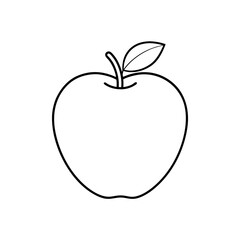 Outline drawing of a simple apple fruit silhouette