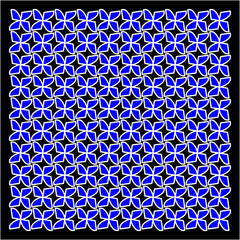 Blue floral patterns spiral in radiant harmony, weaving light and shadow into a mesmerizing lattice of endless beauty and flow.