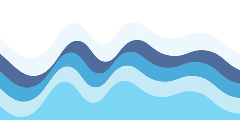 Sea waves layered vector background illustration and sea beach wave