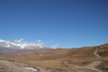 mountain landscape with snow