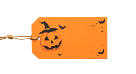 Festive Halloween Gift Tag with Jack o lantern and Flying Bats