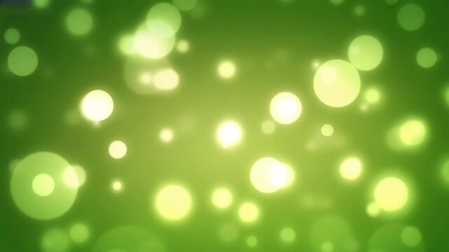 Helle leuchtende Bokeh-Punkte auf gr&uuml;n Hintergrund &ndash; abstraktes Lichtmuster als Hintergrundvideo