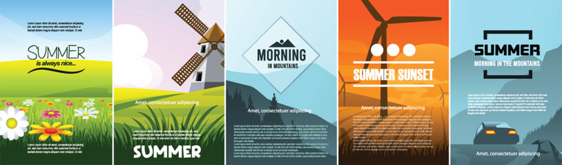 Five covers on the theme of Summer at different times of day.