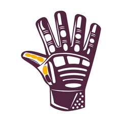 Goalkeeper Glove: Isolated Sports Equipment Illustration Goalkeeper Glove A single padded glove with segmented fingers