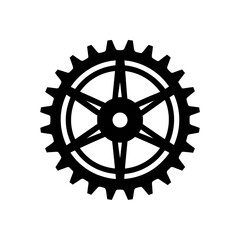 Obraz premium Isolated black gear with inner star shape silhouette