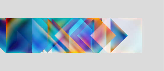 Abstract geometric shapes, vibrant colors blend. Diagonal lines create dynamic visual flow, modern design aesthetic.
