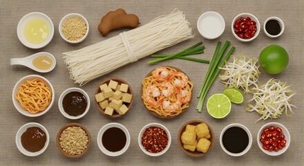 A delicious set of fresh spices and herbs are the healthy ingredients for a flavorful gourmet meal