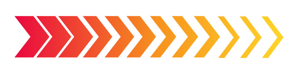 Moving arrow symbol. Colored arrow symbols. Arrow dynamic symbol, speed sideways arrow icon striped direction fast arrows symbo.