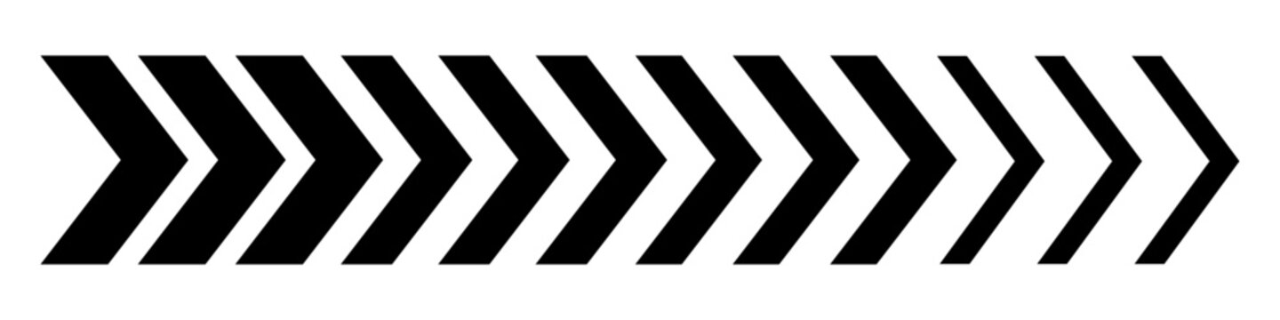 Arrow moving dynamic symbols. Chevron dynamic moving arrow symbol. speed arrow icon. Road lines arrow zigzag chevron speeds flat style.