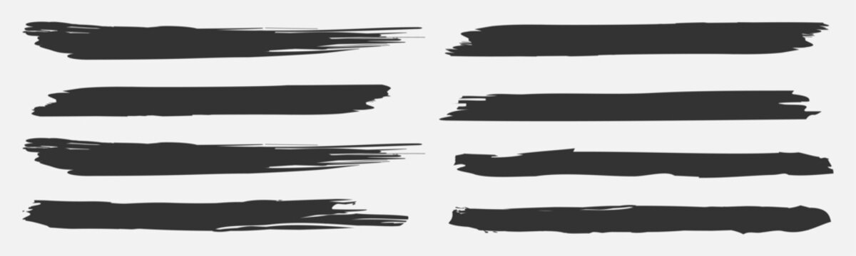 Set of paint brushes. Black brush stroke, abstract digital lines, brushstrokes, painted backgrounds, watercolor paint strokes, watercolor brush, splatter brush, illustrator brush set.