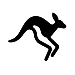 Illustration of a kangaroo, a marsupial native to australia, known for its powerful hind legs, hopping locomotion, and iconic pouch